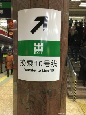 北京の地下鉄の出口案内