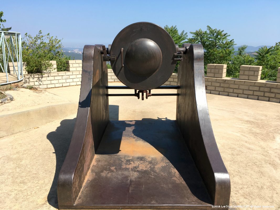 旅順203高地の日本の大砲の後部