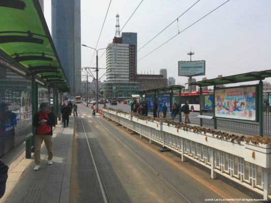 大連路面電車のホーム