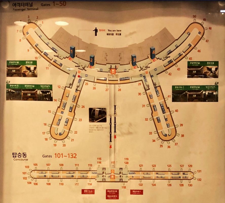 ソウル仁川国際空港のフロアマップ拡大